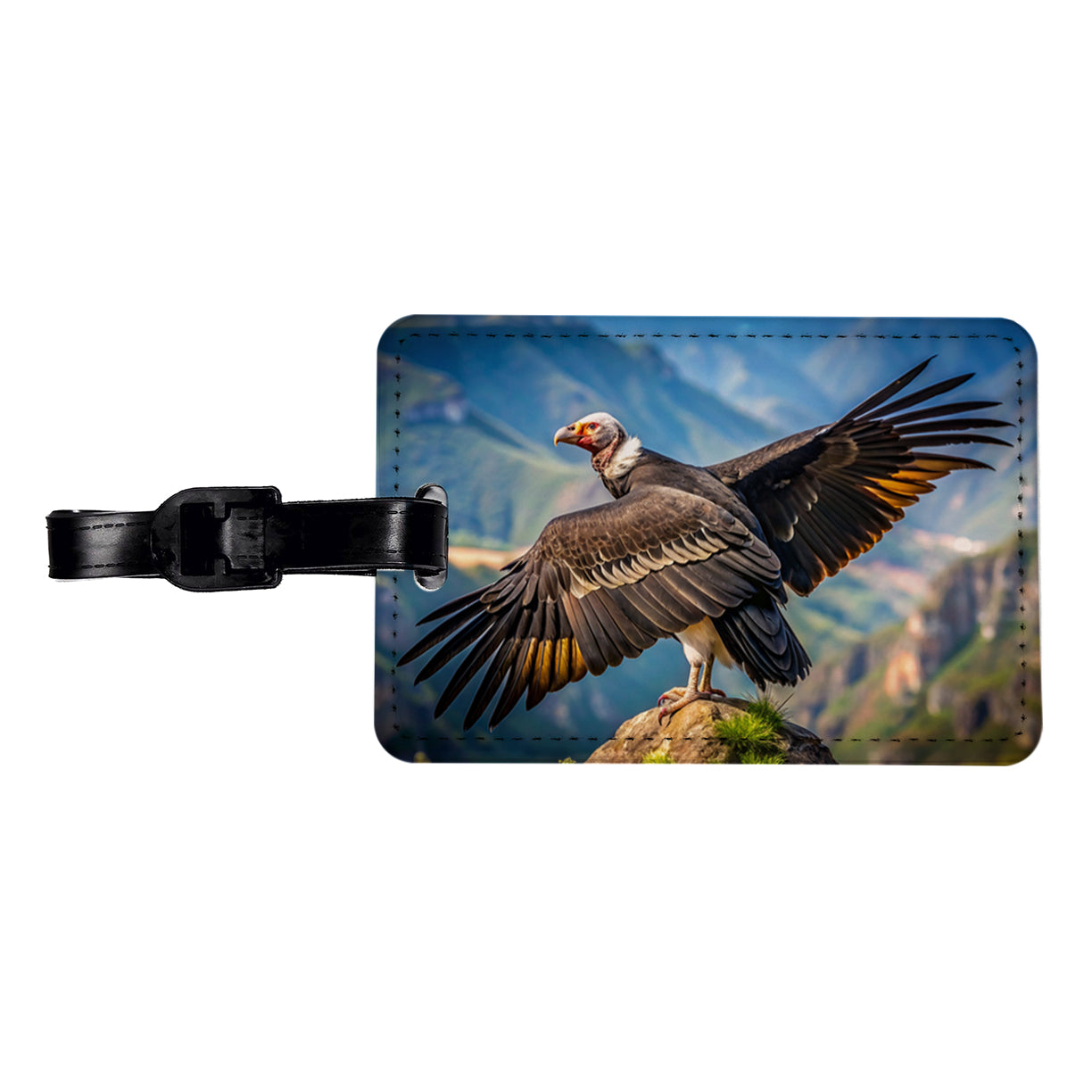Condor on Mountain Top Travel Faux Leather Luggage Tag