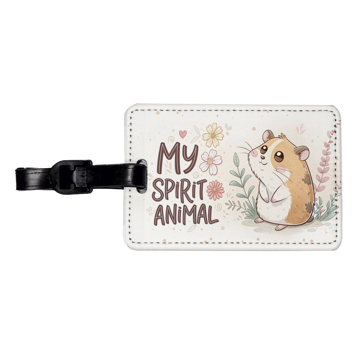 My Spirit Animal Hamster Funny Travel Faux Leather Luggage Tag