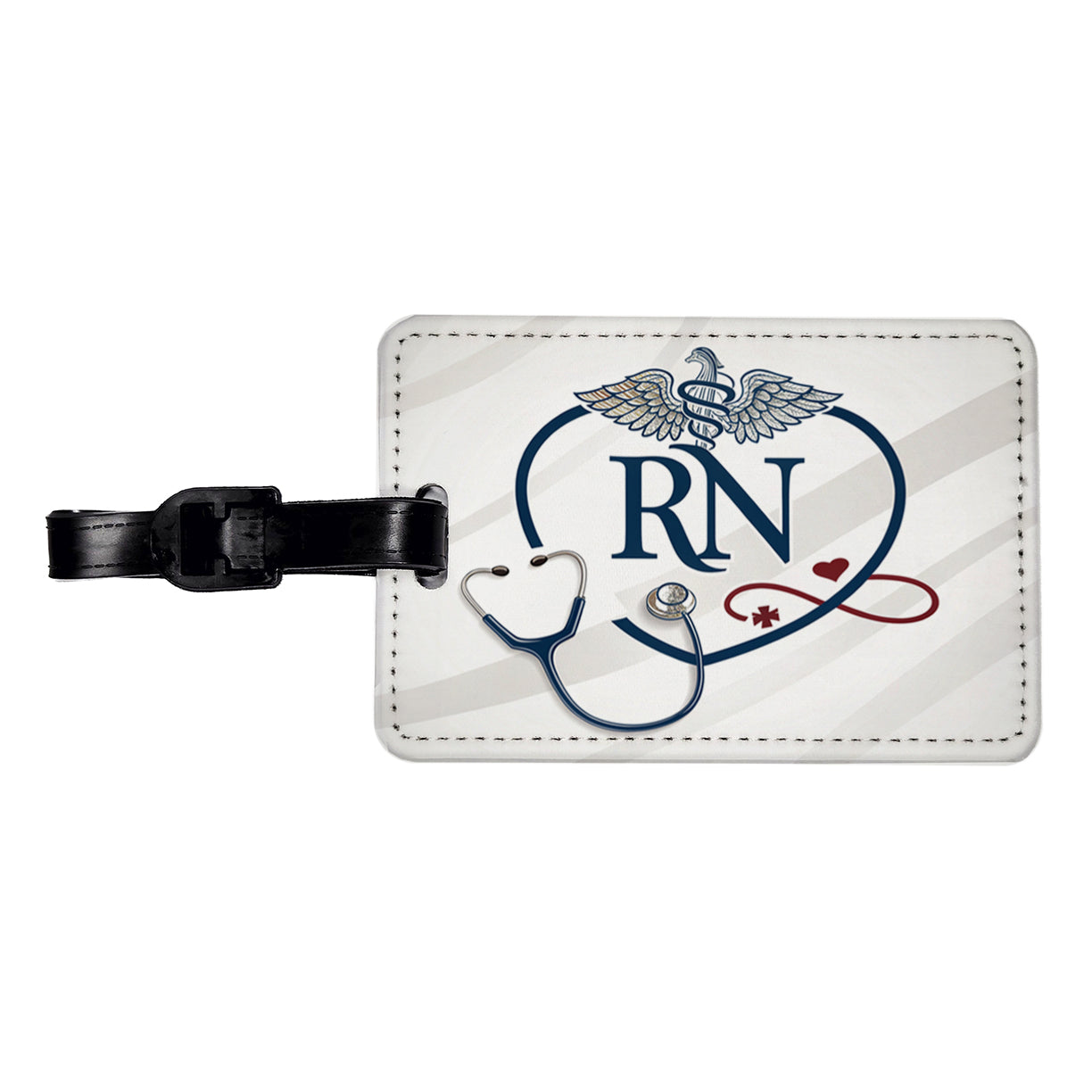 RN Registered Nurse Nursing Travel Faux Leather Luggage Tag
