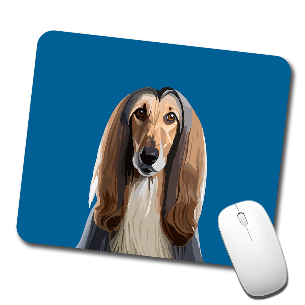 Afghan Hound Dog Staring Low Profile Mouse Pad Mat