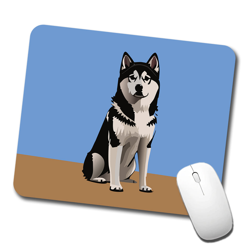 Alaskan Klee Kai Dog Sitting Low Profile Mouse Pad Mat