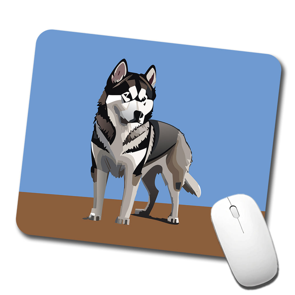 Alaskan Malamute Dog Standing Low Profile Mouse Pad Mat