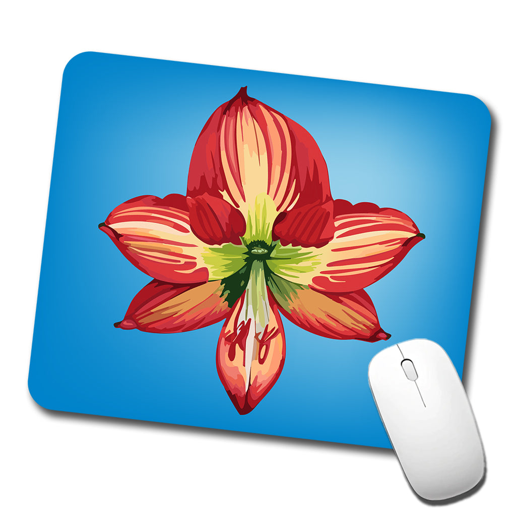 Amaryllis Flower Christmas Low Profile Mouse Pad Mat
