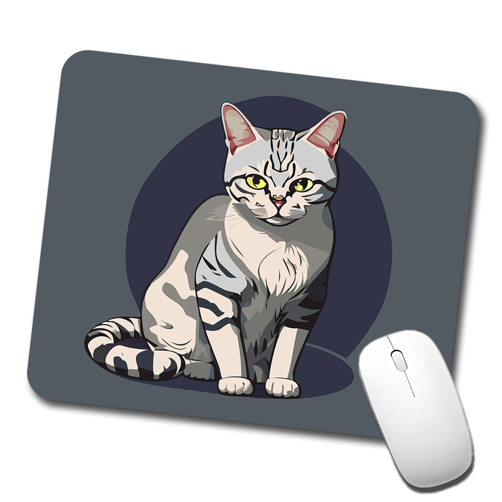 American Shorthair Cat Sitting Low Profile Mouse Pad Mat