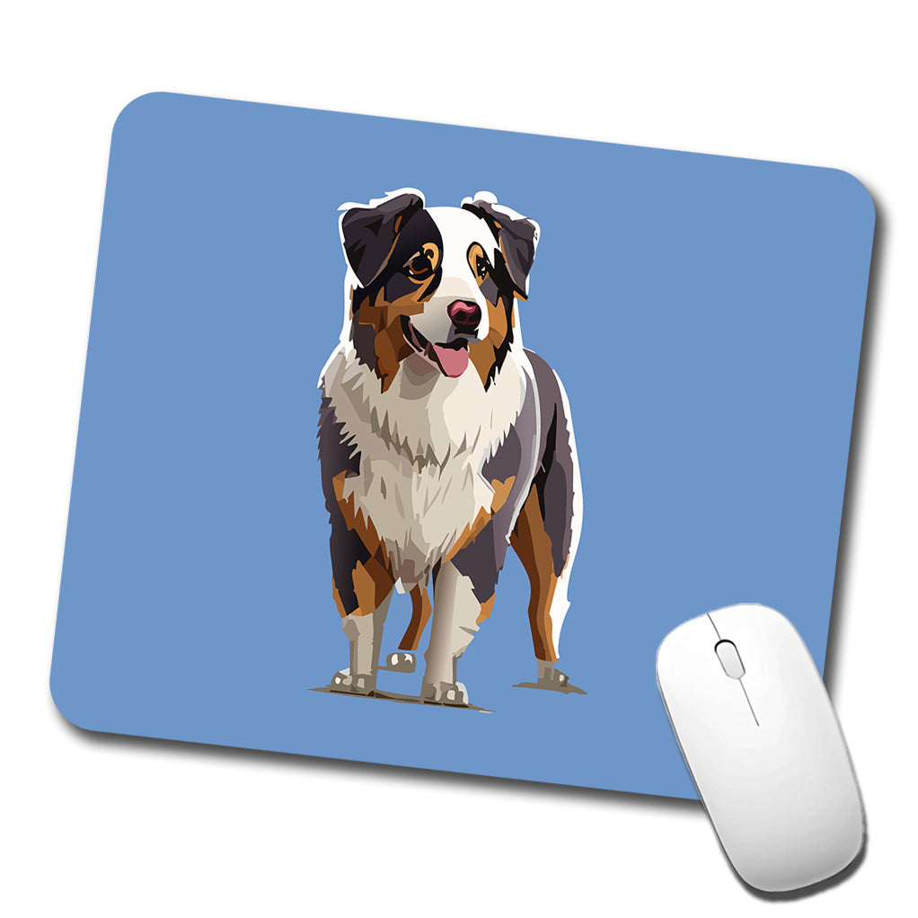 Australian Shepherd Dog Standing Low Profile Mouse Pad Mat