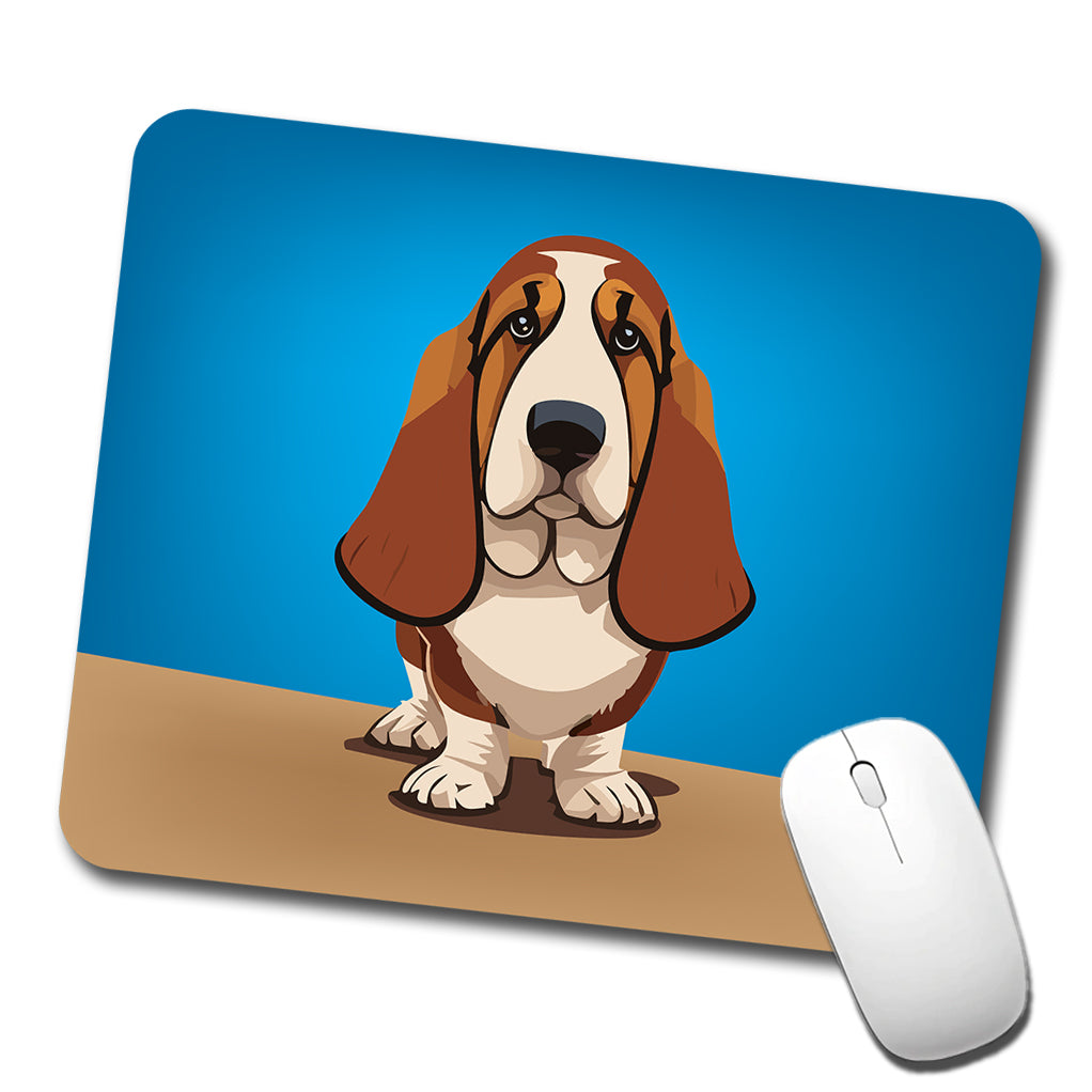 Basset Hound Staring Low Profile Mouse Pad Mat