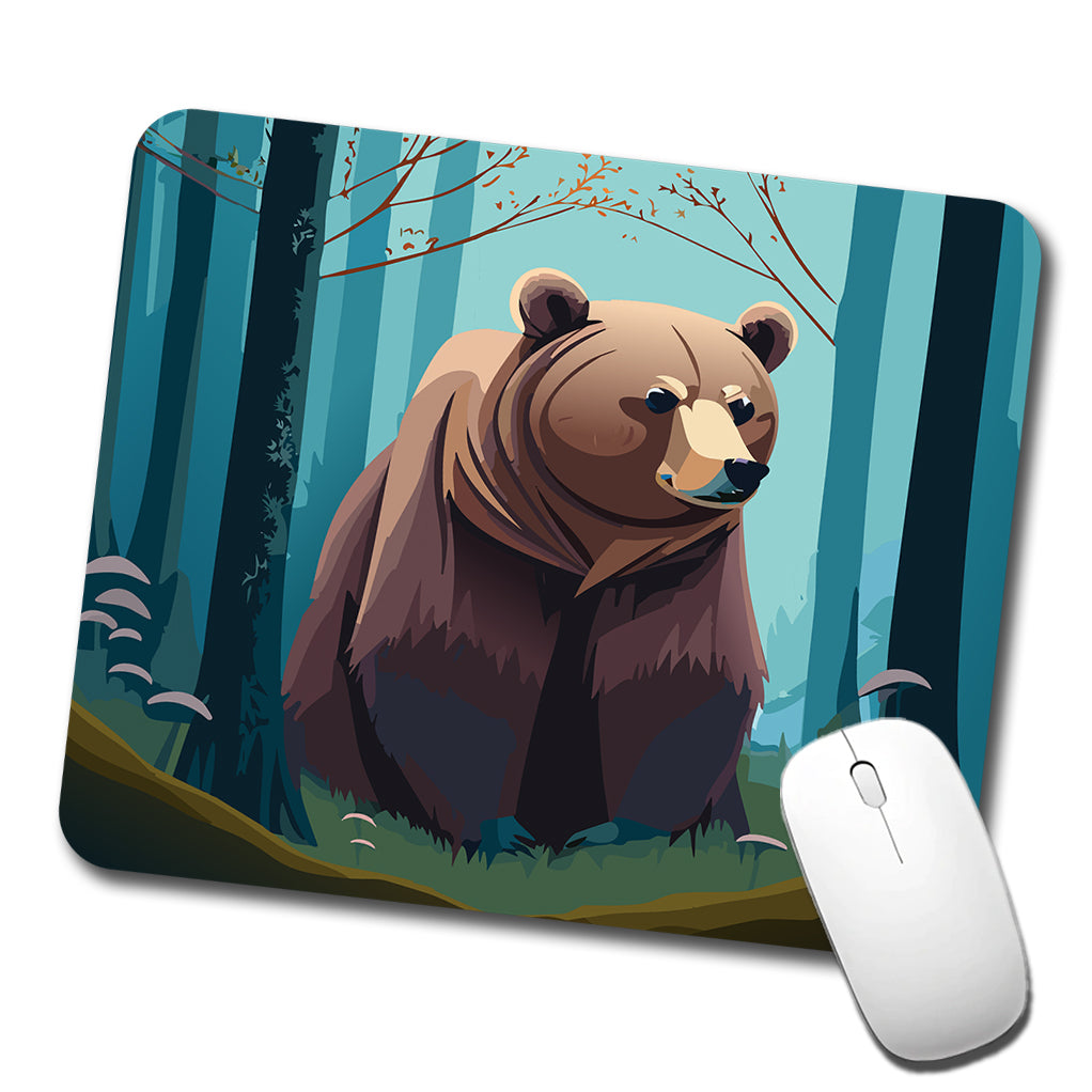 Bear in Forest Woodland Wilderness Low Profile Mouse Pad Mat