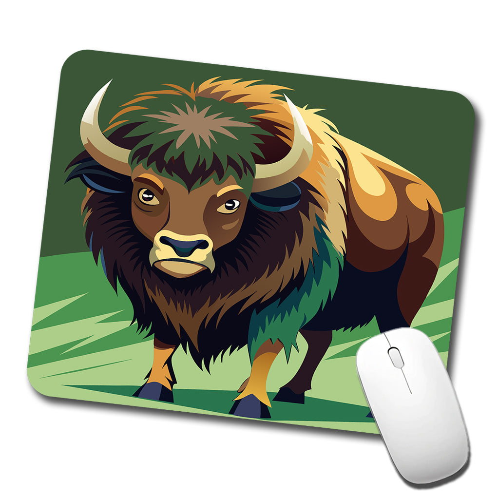 Bison Staring Low Profile Mouse Pad Mat