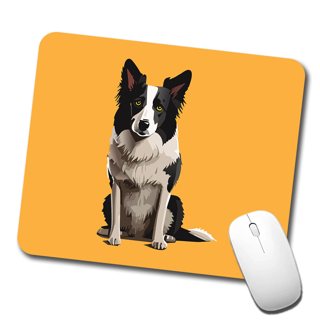 Border Collie Sitting Low Profile Mouse Pad Mat