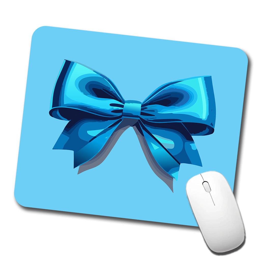 Bow Cheerleading Coquette Blue Low Profile Mouse Pad Mat