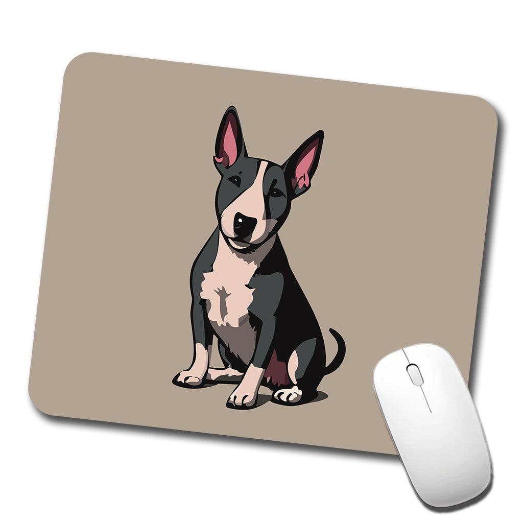 Bull Terrier Dog Sitting Low Profile Mouse Pad Mat