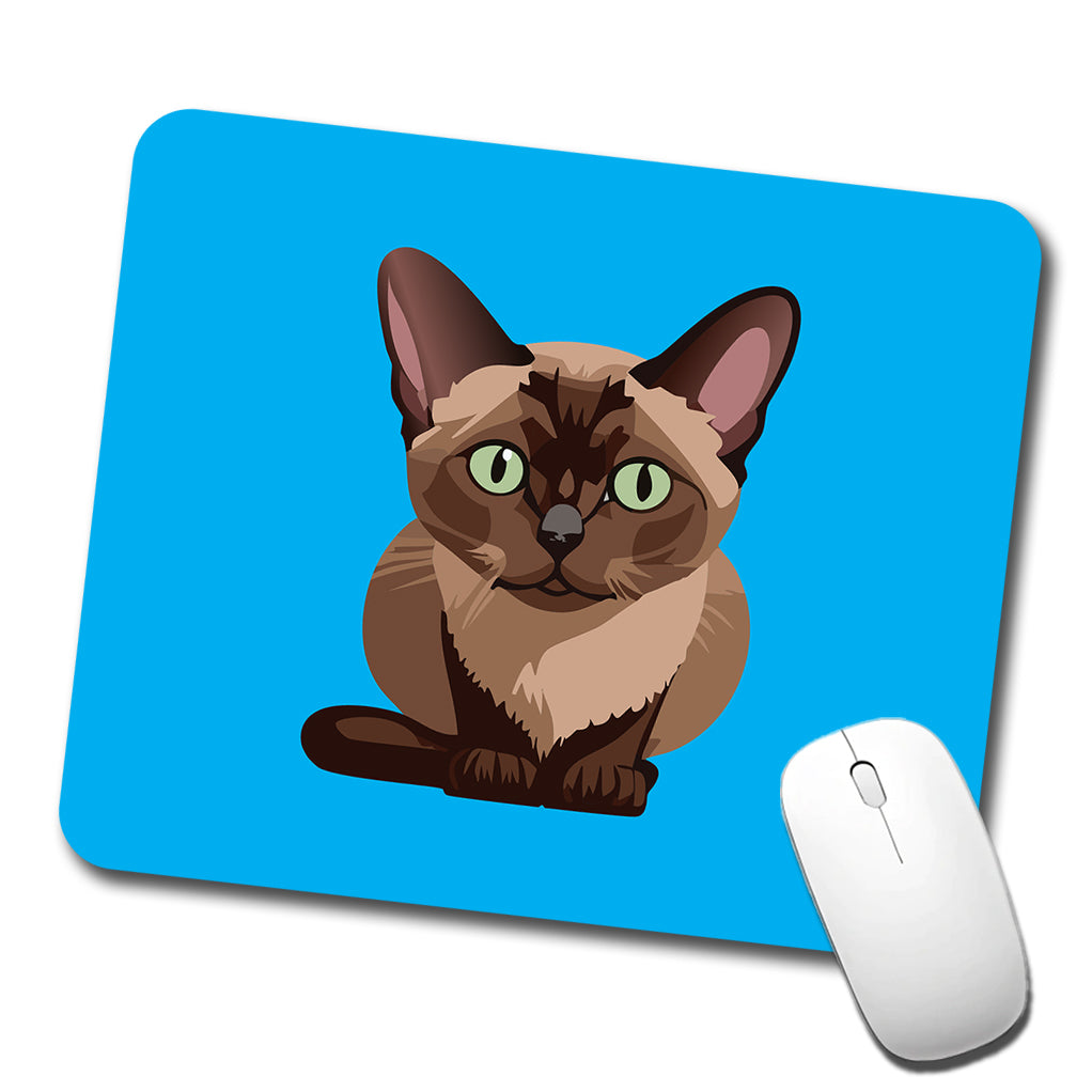 Burmese Cat Crouched Low Profile Mouse Pad Mat