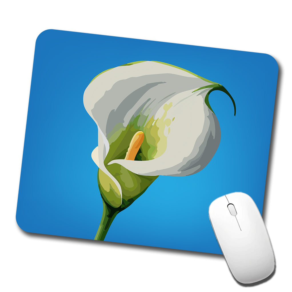 Calla Lily Flower White Low Profile Mouse Pad Mat