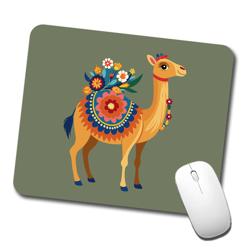 Camel Floral Flowers Low Profile Mouse Pad Mat