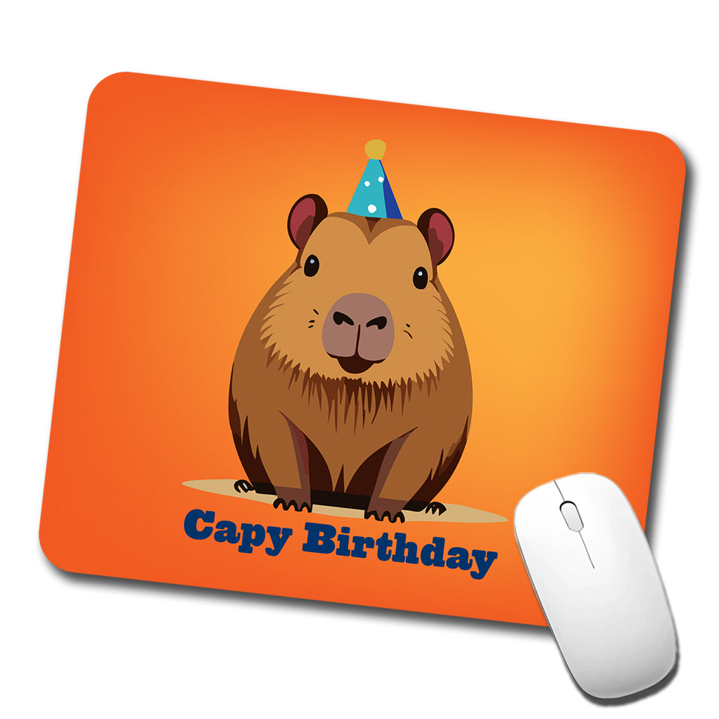 Capybara Happy Capy Birthday Funny Low Profile Mouse Pad Mat