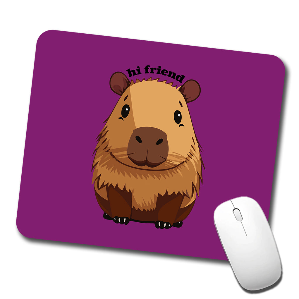 Capybara Hi Friend Hello Funny Low Profile Mouse Pad Mat