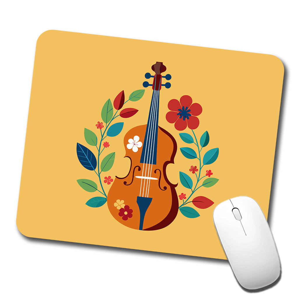 Cello Floral Motif Music Low Profile Mouse Pad Mat