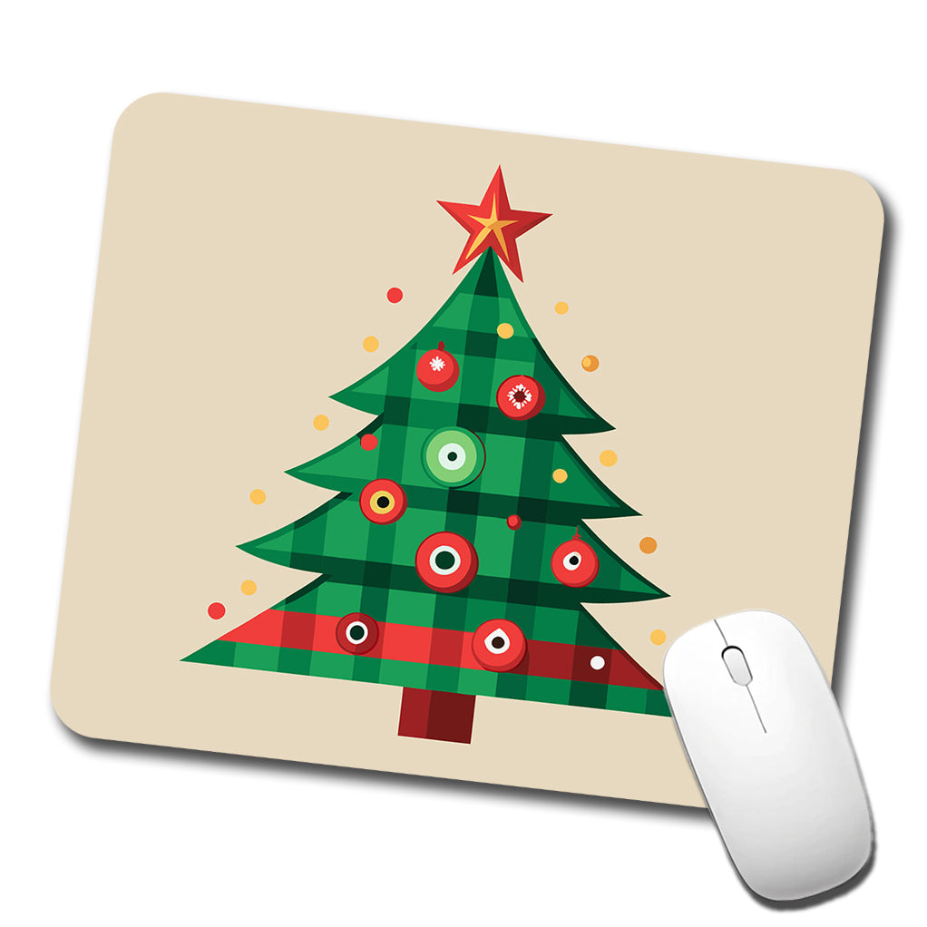 Christmas Tree Plaid Low Profile Mouse Pad Mat