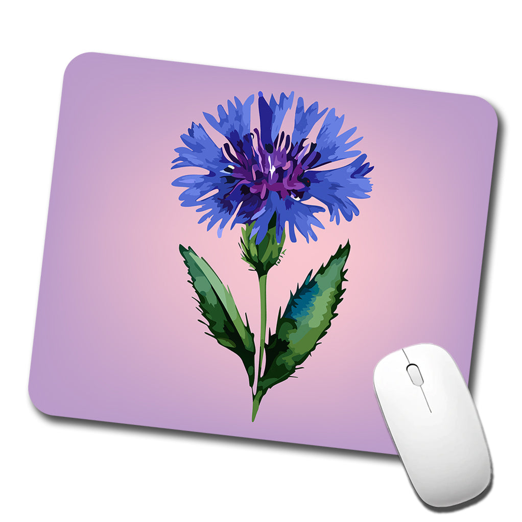 Cornflower Bachelors Buttons Flowers Blue Low Profile Mouse Pad Mat