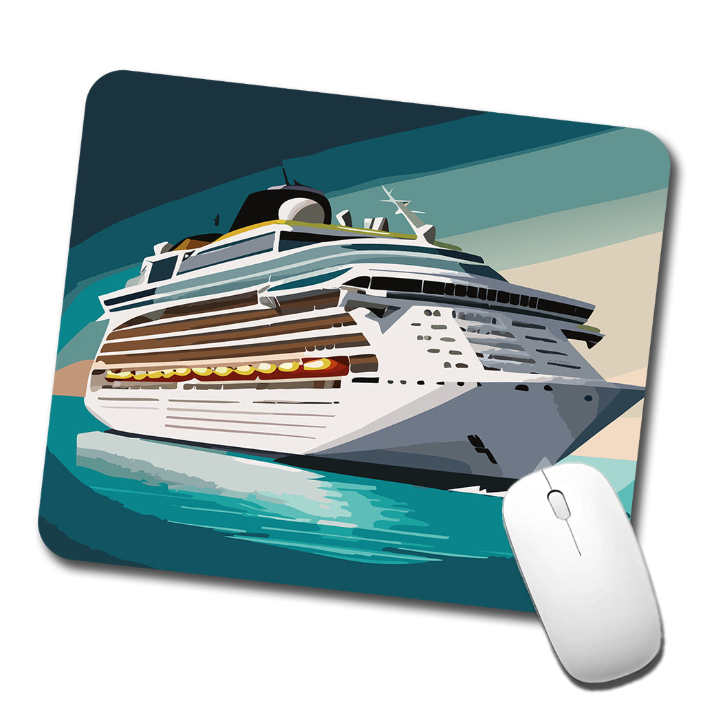 Cruise Ship Cruising Ocean Trip Vacation Bon Voyage Low Profile Mouse Pad Mat