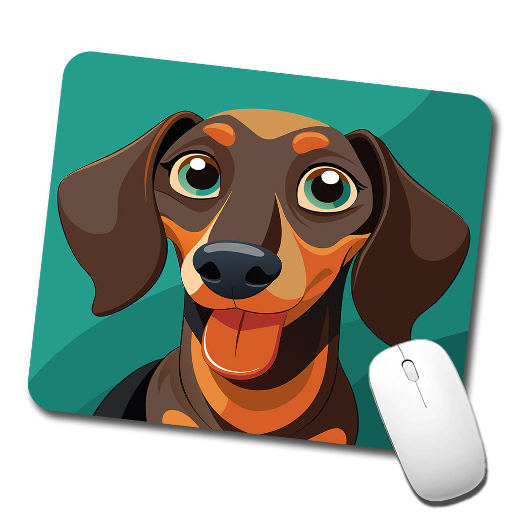 Dachshund Dog Sticking Out Tongue Funny Low Profile Mouse Pad Mat