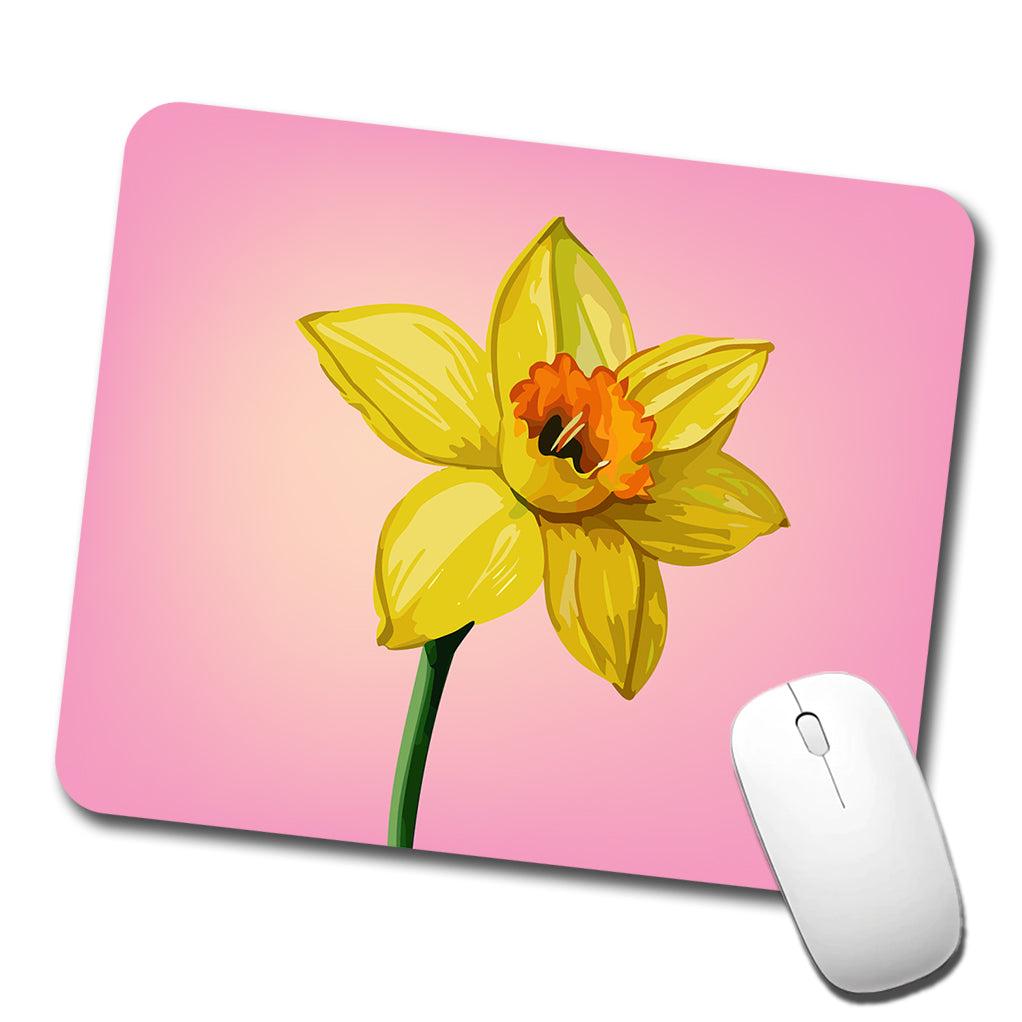 Daffodil Watercolor Yellow Low Profile Mouse Pad Mat