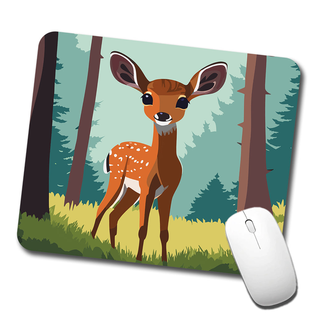 Deer Fawn Standing Low Profile Mouse Pad Mat