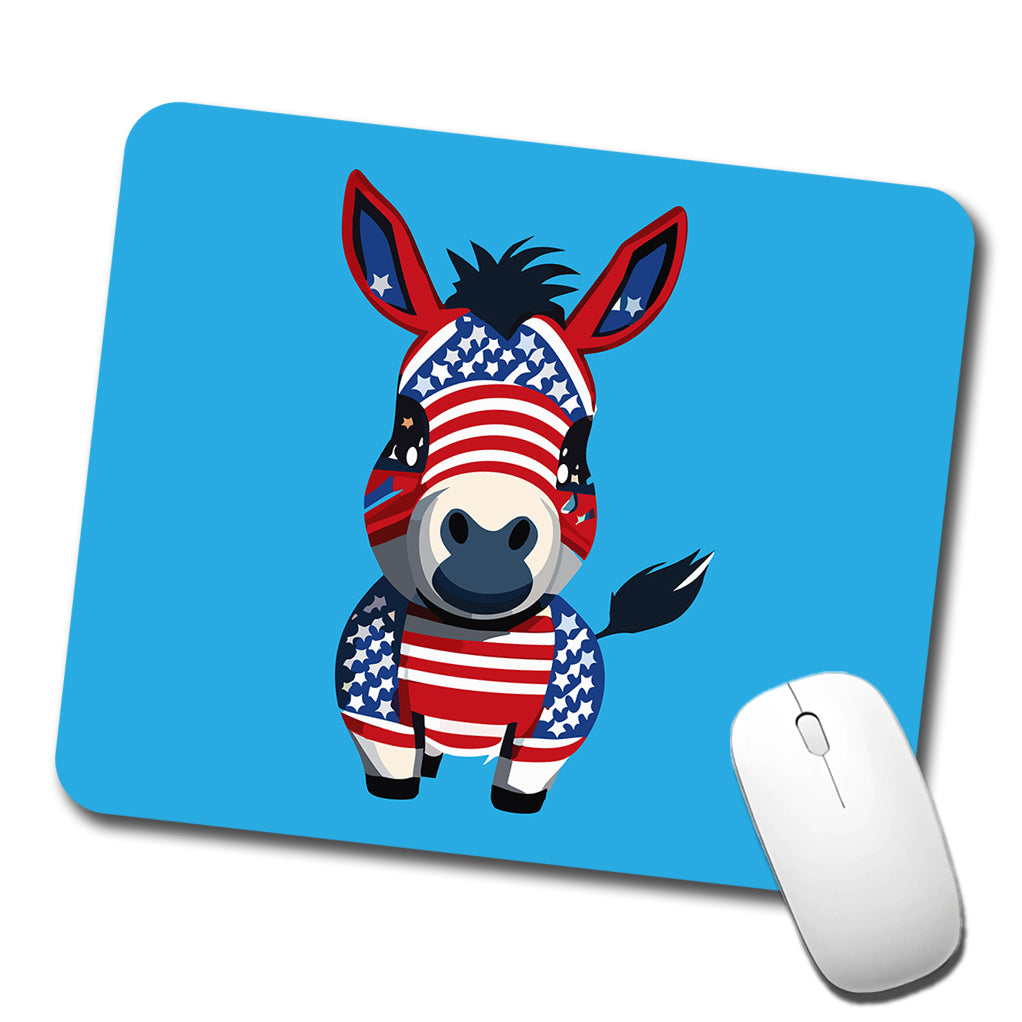 Democrat Donkey Patriotic Liberal Vote Cute Low Profile Mouse Pad Mat