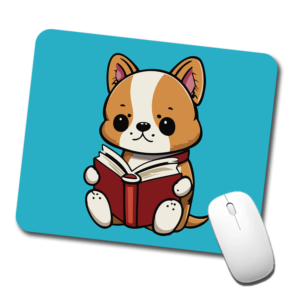 Dog Reading Book Low Profile Mouse Pad Mat
