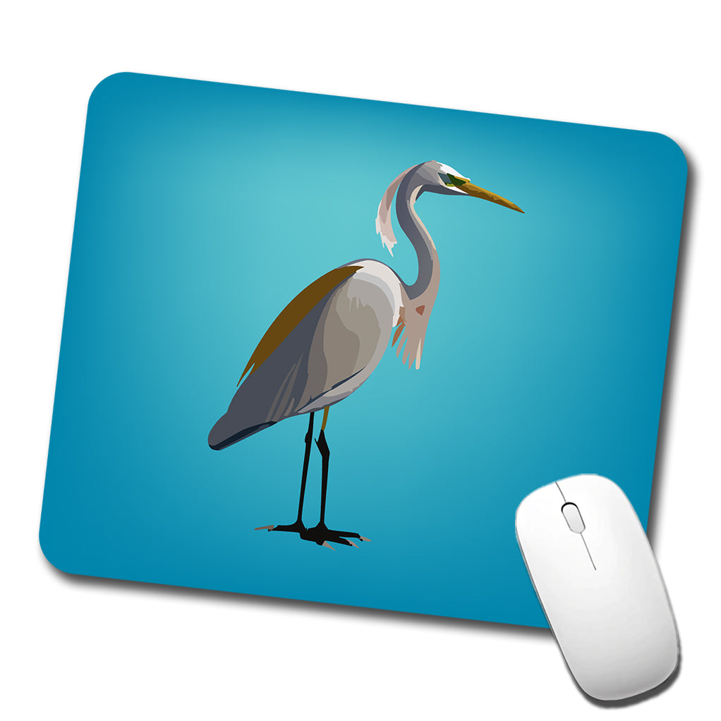 Egret Heron Bird Profile Low Profile Mouse Pad Mat