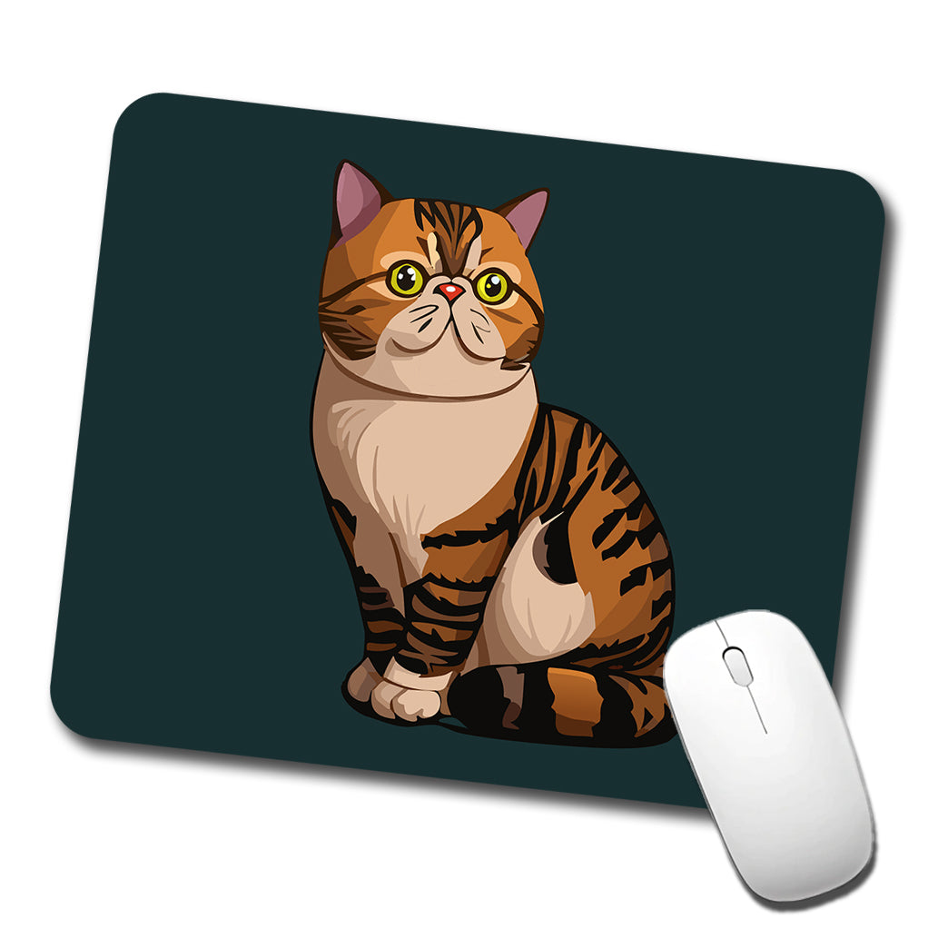 Exotic Shorthair Cat Sitting Low Profile Mouse Pad Mat