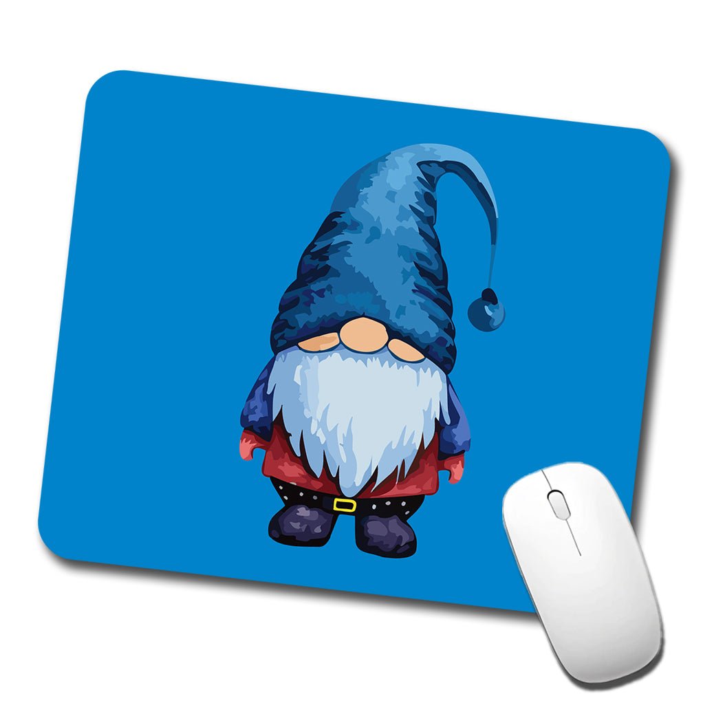 Gnome Standing Blue Hat Low Profile Mouse Pad Mat