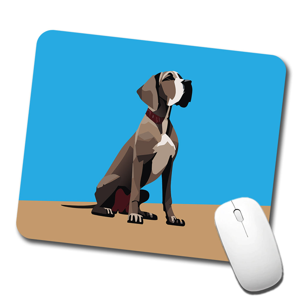 Great Dane Dog Sitting Low Profile Mouse Pad Mat