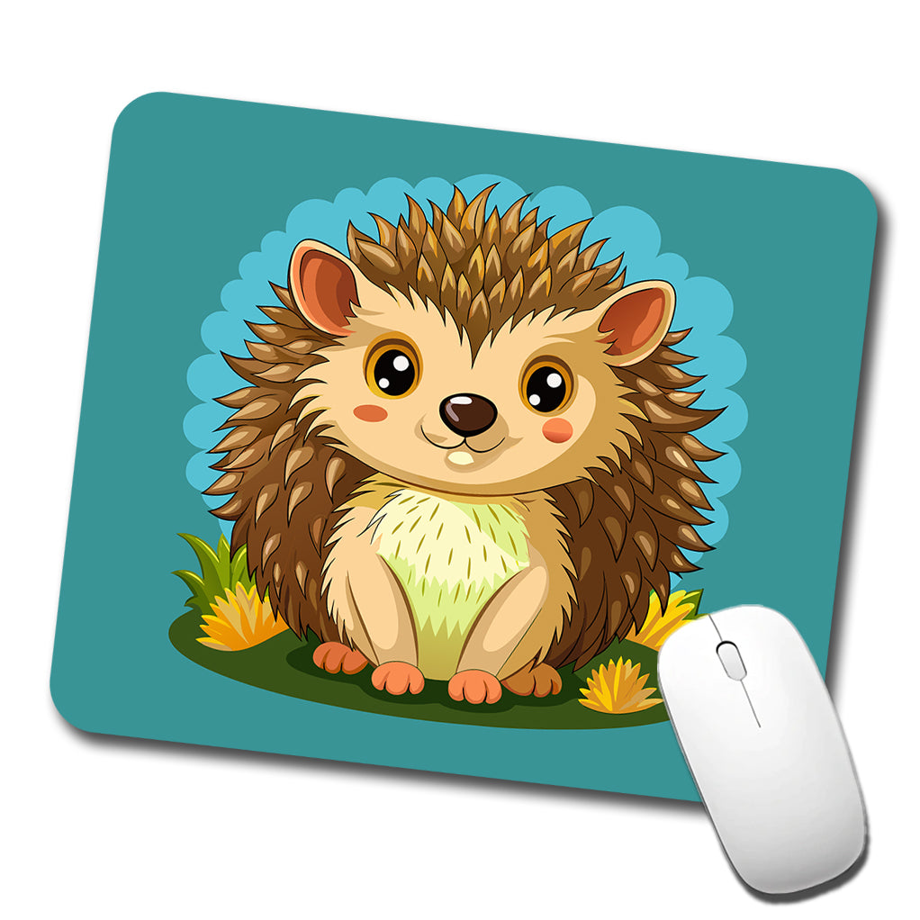 Hedgehog Smiling Cute Low Profile Mouse Pad Mat