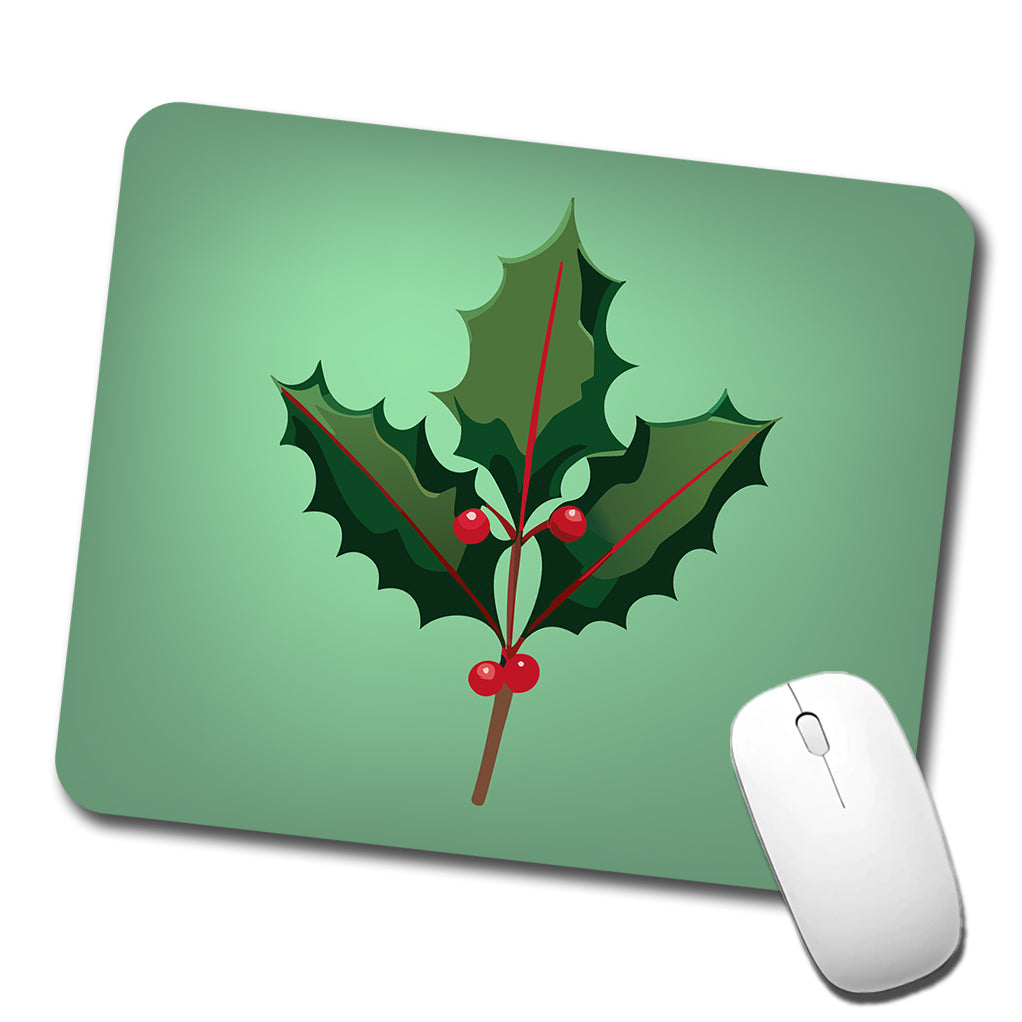 Holly Christmas Greenery Low Profile Mouse Pad Mat