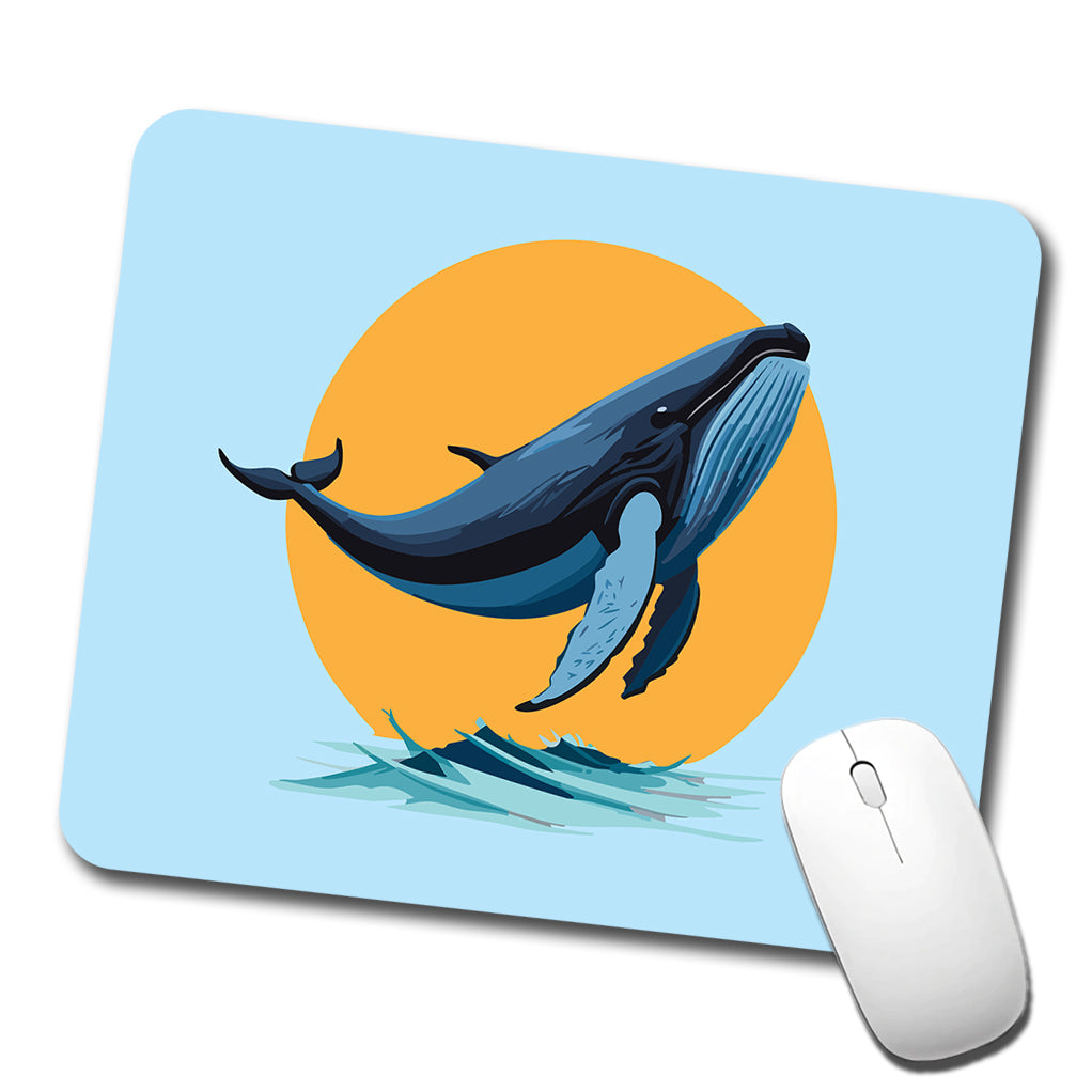 Humpback Whale Jumping Out of Water Low Profile Mouse Pad Mat