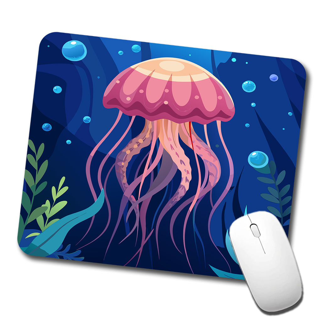 Jelly Fish in Ocean Low Profile Mouse Pad Mat