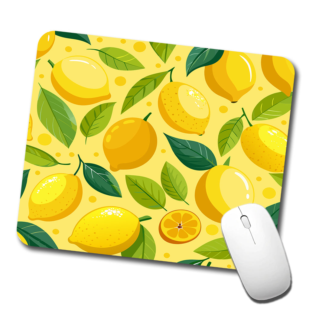 Lemons Fruit Scattered Pattern Low Profile Mouse Pad Mat