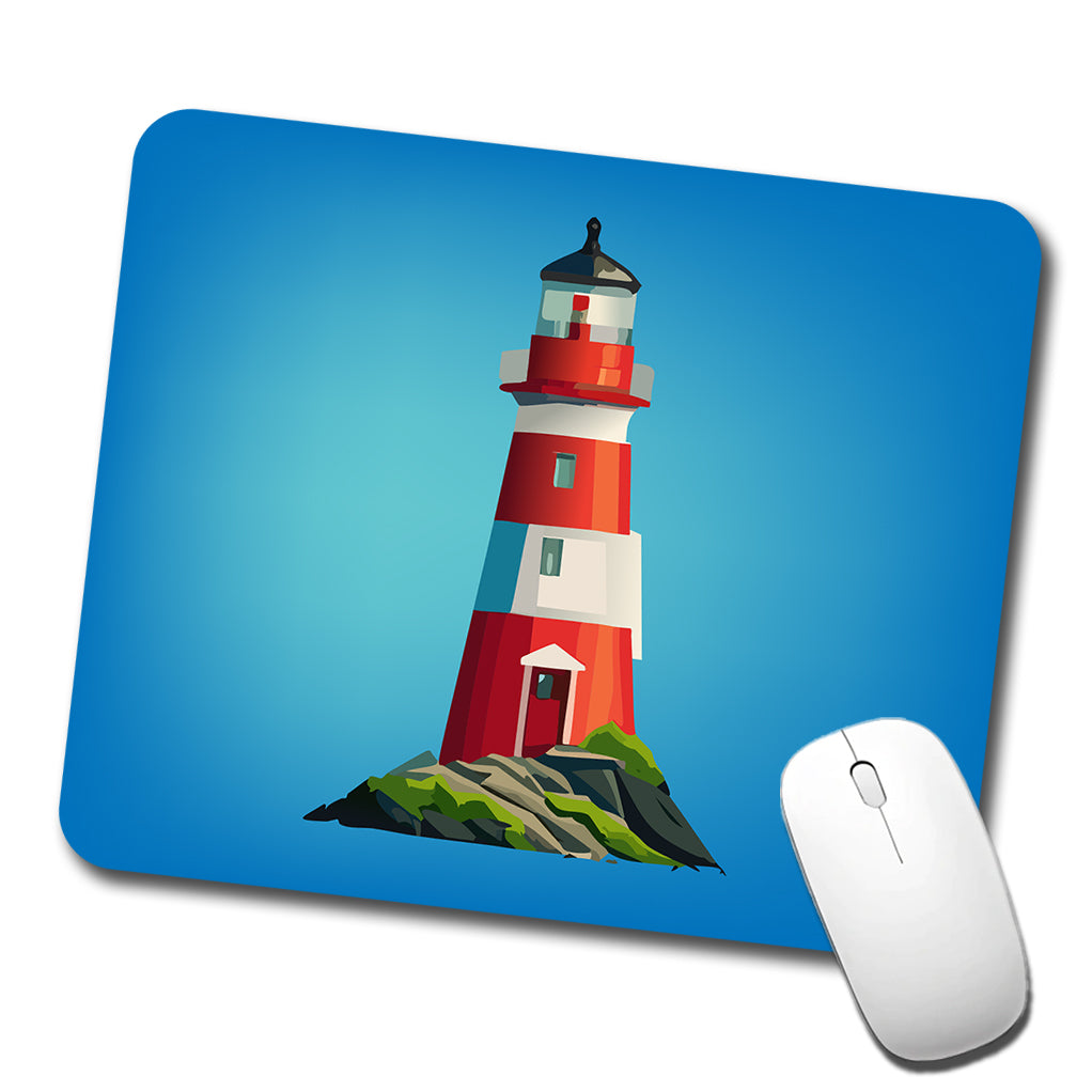 Lighthouse Light House Red White Low Profile Mouse Pad Mat