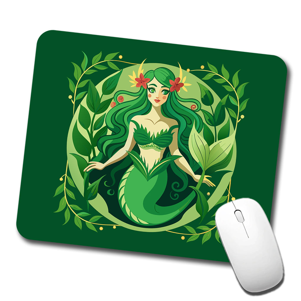 Mermaid Botanical Art Nouveau Low Profile Mouse Pad Mat