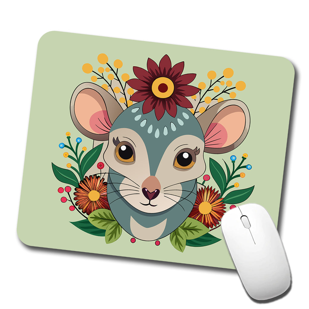 Mouse Floral Flowers Low Profile Mouse Pad Mat