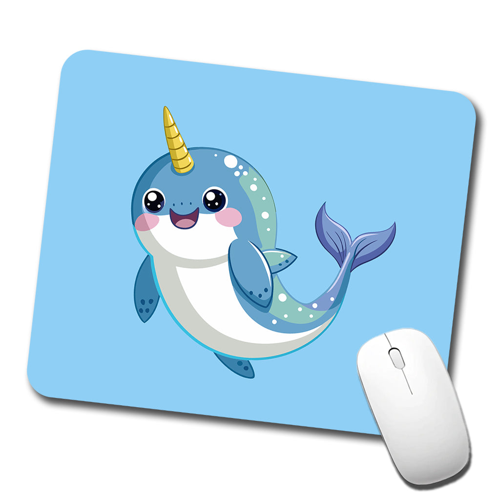 Narwhal Cute Chibi Low Profile Mouse Pad Mat