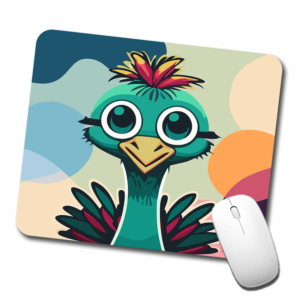 Ostrich Cute Head Low Profile Mouse Pad Mat