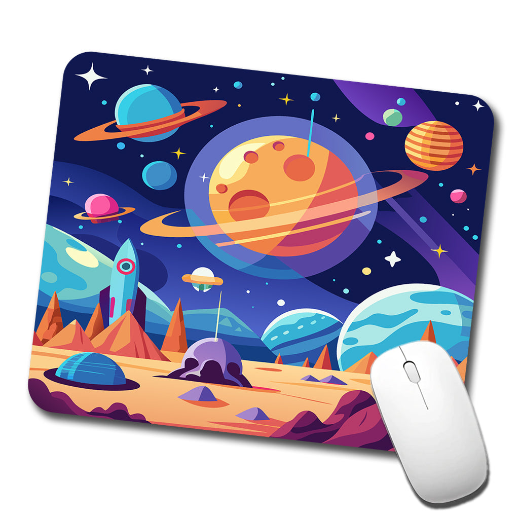 Outer Space Planets Low Profile Mouse Pad Mat