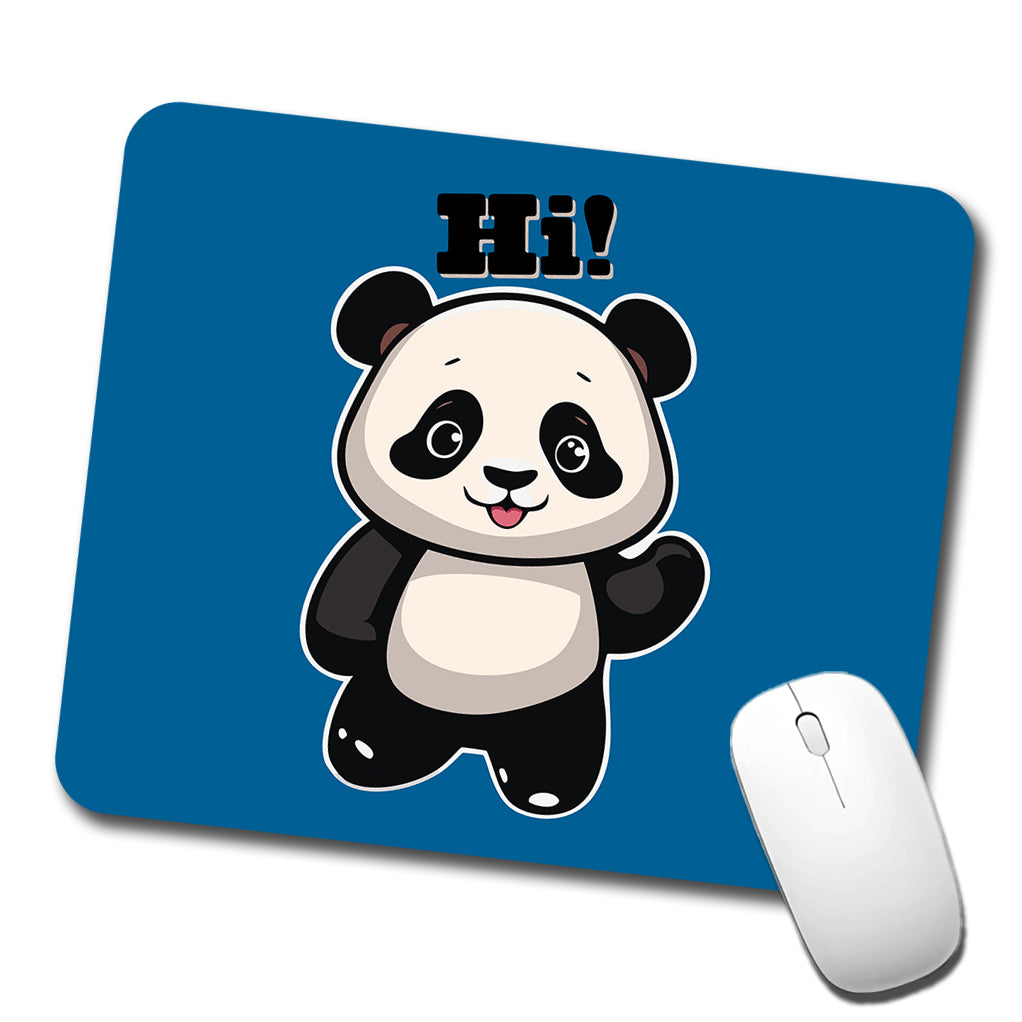 Panda Waving Hi Hello Greetings Friend Low Profile Mouse Pad Mat