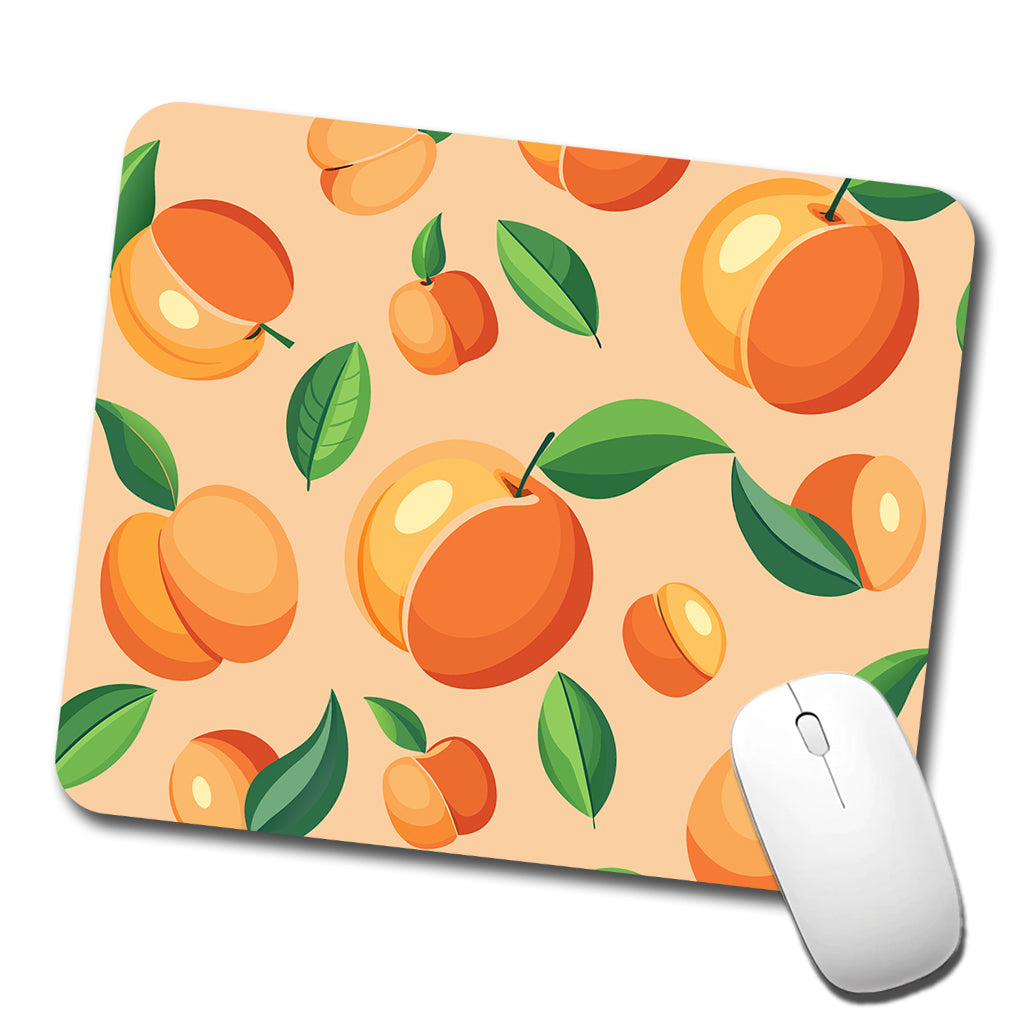 Peaches Scattered Background Pattern Low Profile Mouse Pad Mat