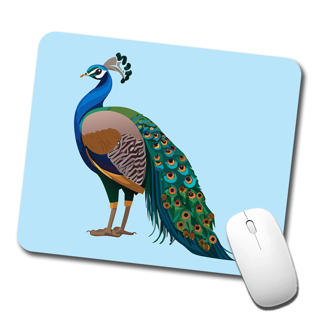 Peacock Indian Peafowl Profile Low Profile Mouse Pad Mat