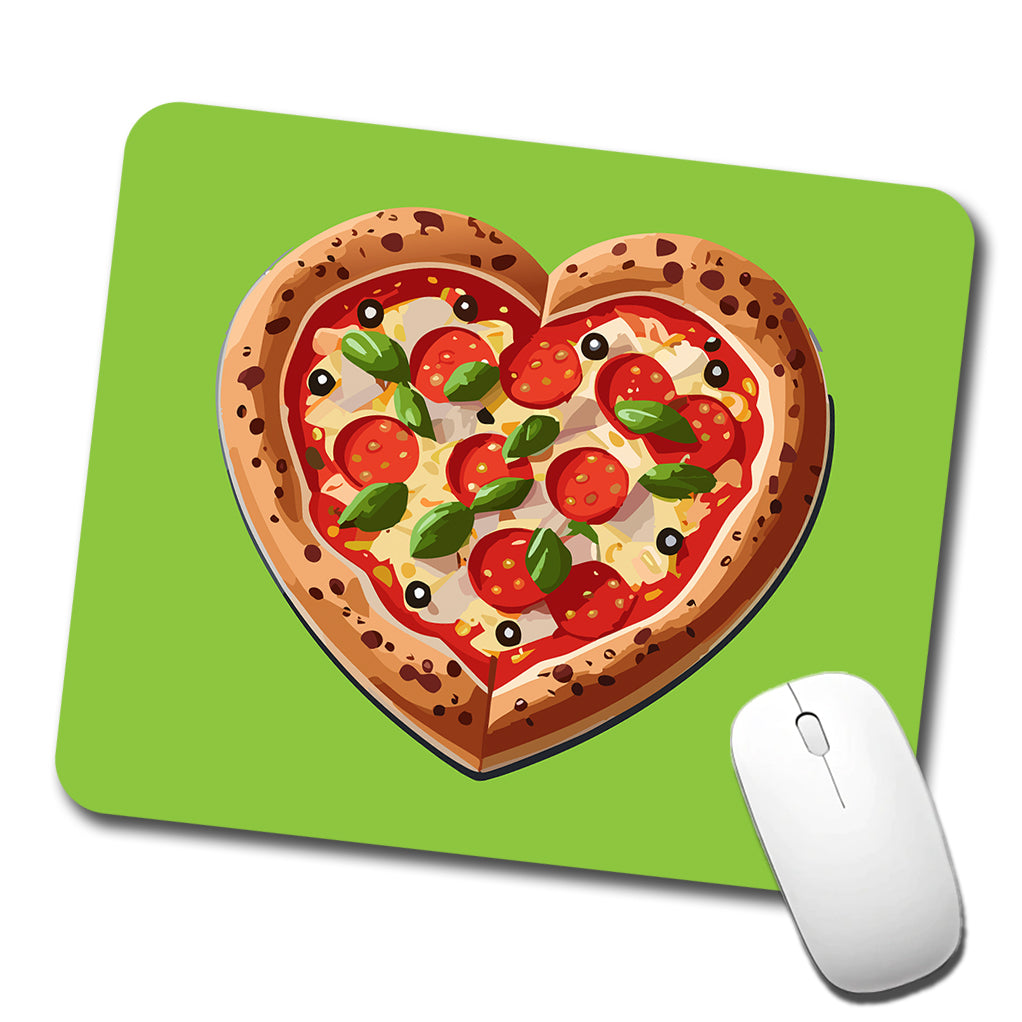 Pizza Heart Love Low Profile Mouse Pad Mat