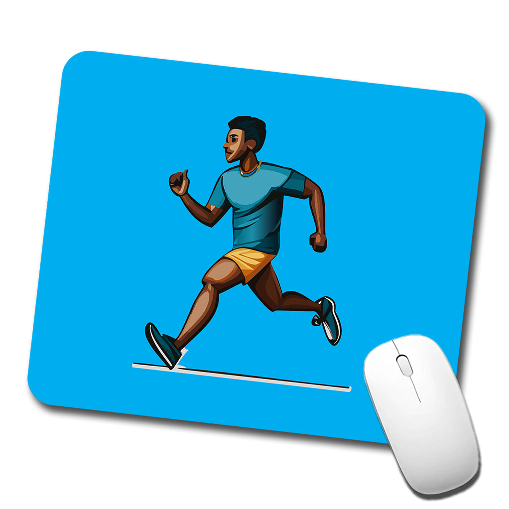 Running Jogging Man Exercise Low Profile Mouse Pad Mat