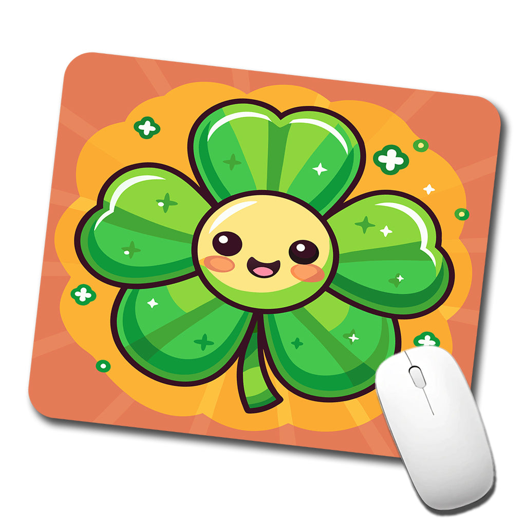 Shamrock Smiling Cute Low Profile Mouse Pad Mat